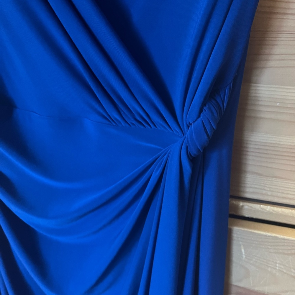 Ralph Lauren cowl neck stretch dress in royal blue - Picture 3 of 6